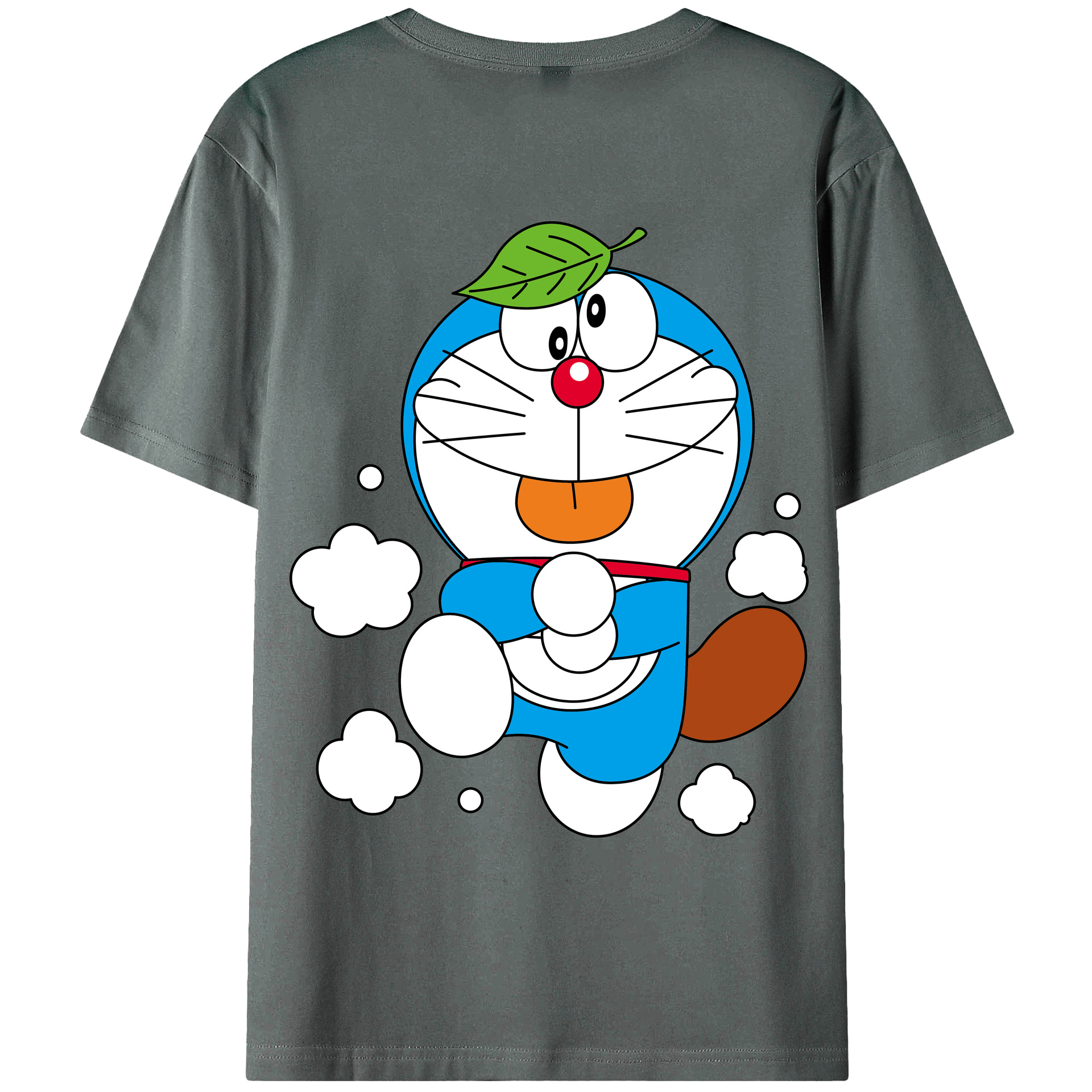 （画像用） ドラえもん Doraemon 綿100％ メンズ半袖Tシャツ（バックプリント） 通気性